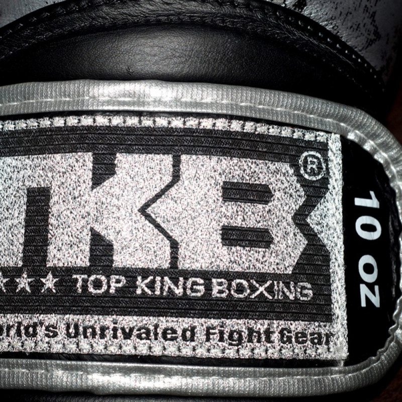TKB TopKing Boxing Gloves "Snake" Silver (Black)