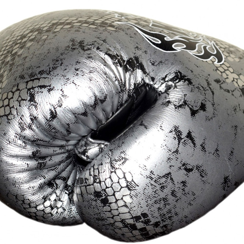 TKB TopKing Boxing Gloves "Snake" Silver (Black)