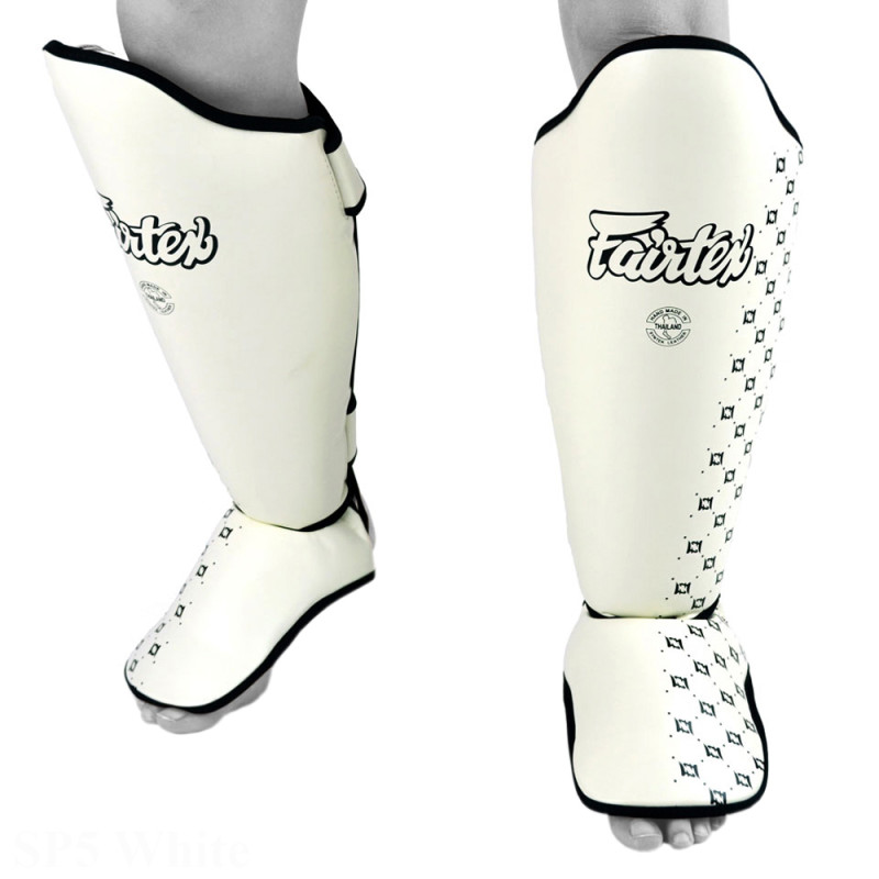 Fairtex SP5 Muay Thai Boxing Shin Guards "Competition" White