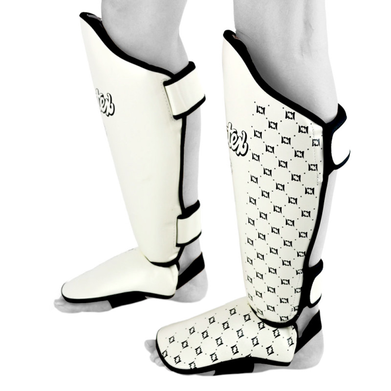 Fairtex SP5 Muay Thai Boxing Shin Guards "Competition" White