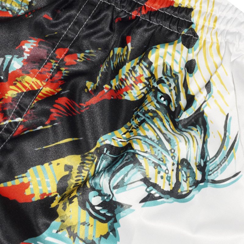 Fairtex BS1908 Muay Thai Boxing Shorts "White " Gray Free Shipping