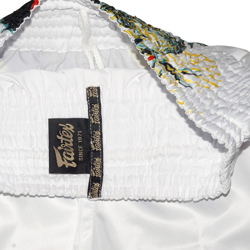 Fairtex BS1908 Muay Thai Boxing Shorts "White " Gray Free Shipping