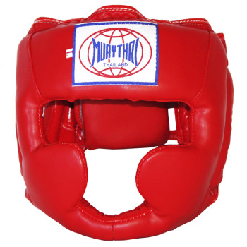"Muay Thai" Head Guard Headgear Boxing Red
