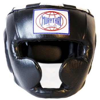 "Muay Thai" Head Guard Headgear Boxing Black