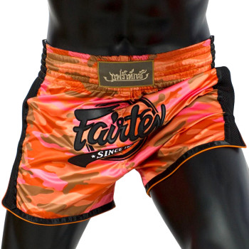 Fairtex BS1711 Muay Thai Boxing Shorts Orange Camo Free Shipping