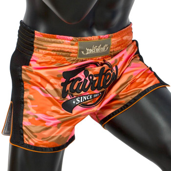 Fairtex BS1711 Muay Thai Boxing Shorts Orange Camo Free Shipping