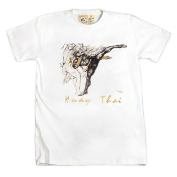 "Human Fight" T-Shirt Muay Thai Boxing Eco Cotton HN-112 Free Shipping