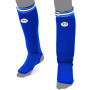 "Muay Thai" Shin Guards Elastic Cotton Competition Shin Pads Blue Free Shipping 