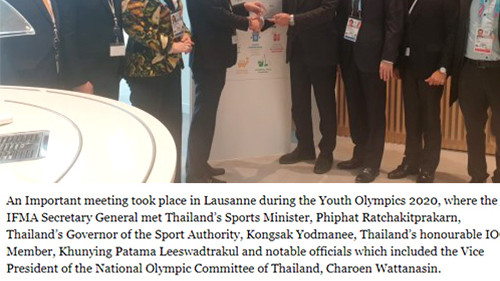 IFMA SECRETARY GENERAL MEETS THAI SPORTS MINISTER IN LAUSANNE