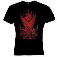 Muay Thai T-Shirt "Garuda" Rubber Print Tatoo Sak Yant Black Free Shipping