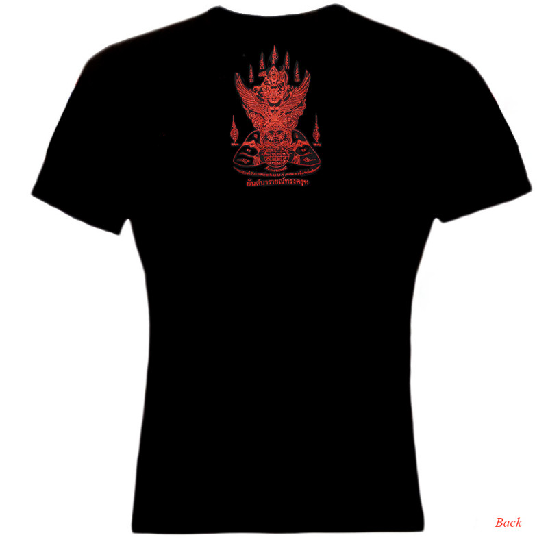 Muay Thai T-Shirt "Garuda" Rubber Print Tatoo Sak Yant Black Free Shipping