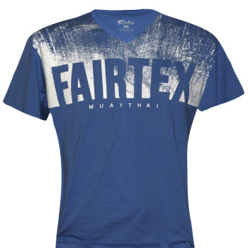 Fairtex TST166 T-Shirt Muay Thai Boxing Cotton Training Casual Blue Free Shipping