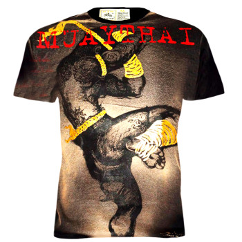 "Human Fight" T-Shirt Muay Thai Boxing Eco Cotton HN-098 Free Shipping	
