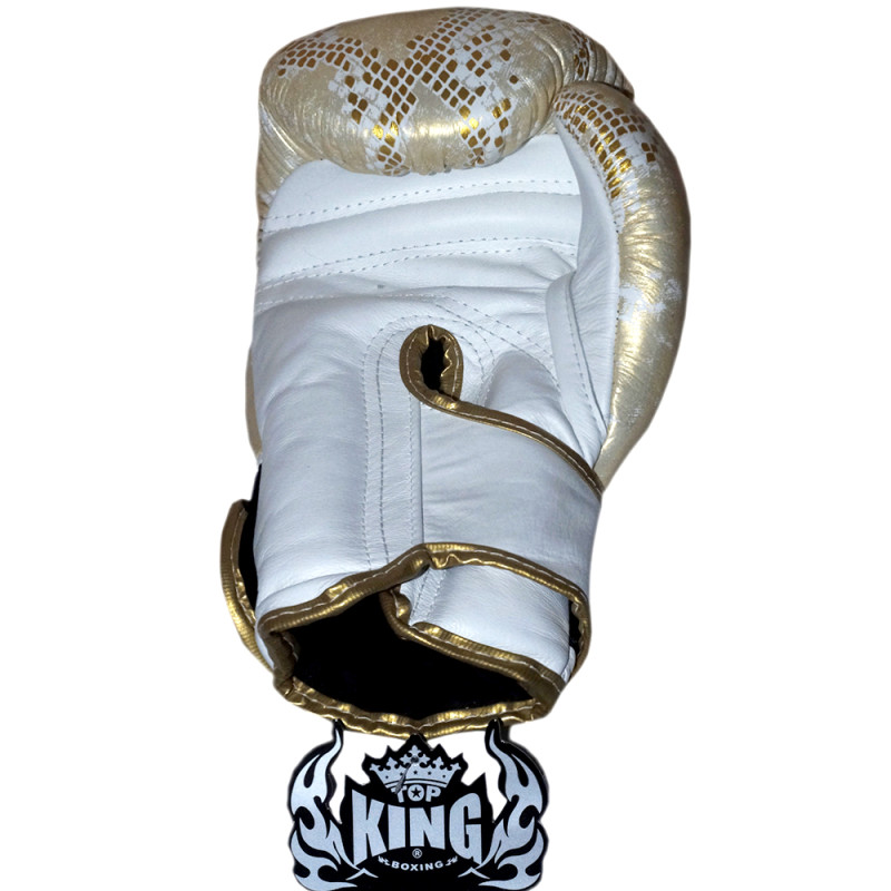 TKB TopKing Boxing Gloves "Snake" Gold (White)
