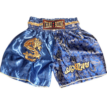 Yoth Kids "Thaiboxing" Muay Thai Boxing Shorts "Dragon" Blue Free Shipping