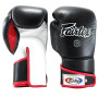 Fairtex BGV6 Boxing Gloves "Stylish Angular Sparring" Full Wrist Closure Black-Red-White