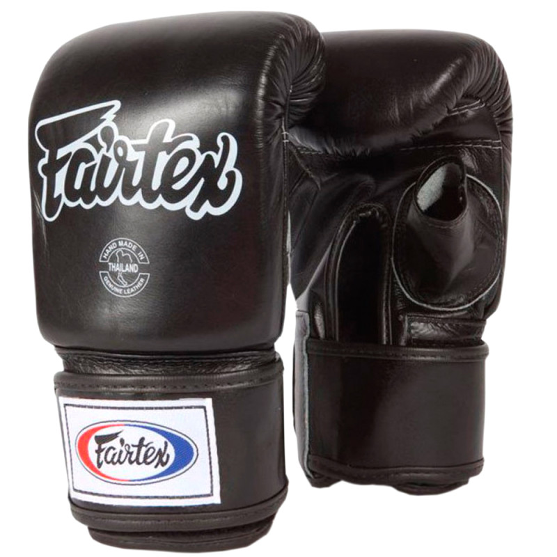 Fairtex TGO3 Bag Gloves "Super Sparring" Muay Thai Boxing Semi Thumb Black